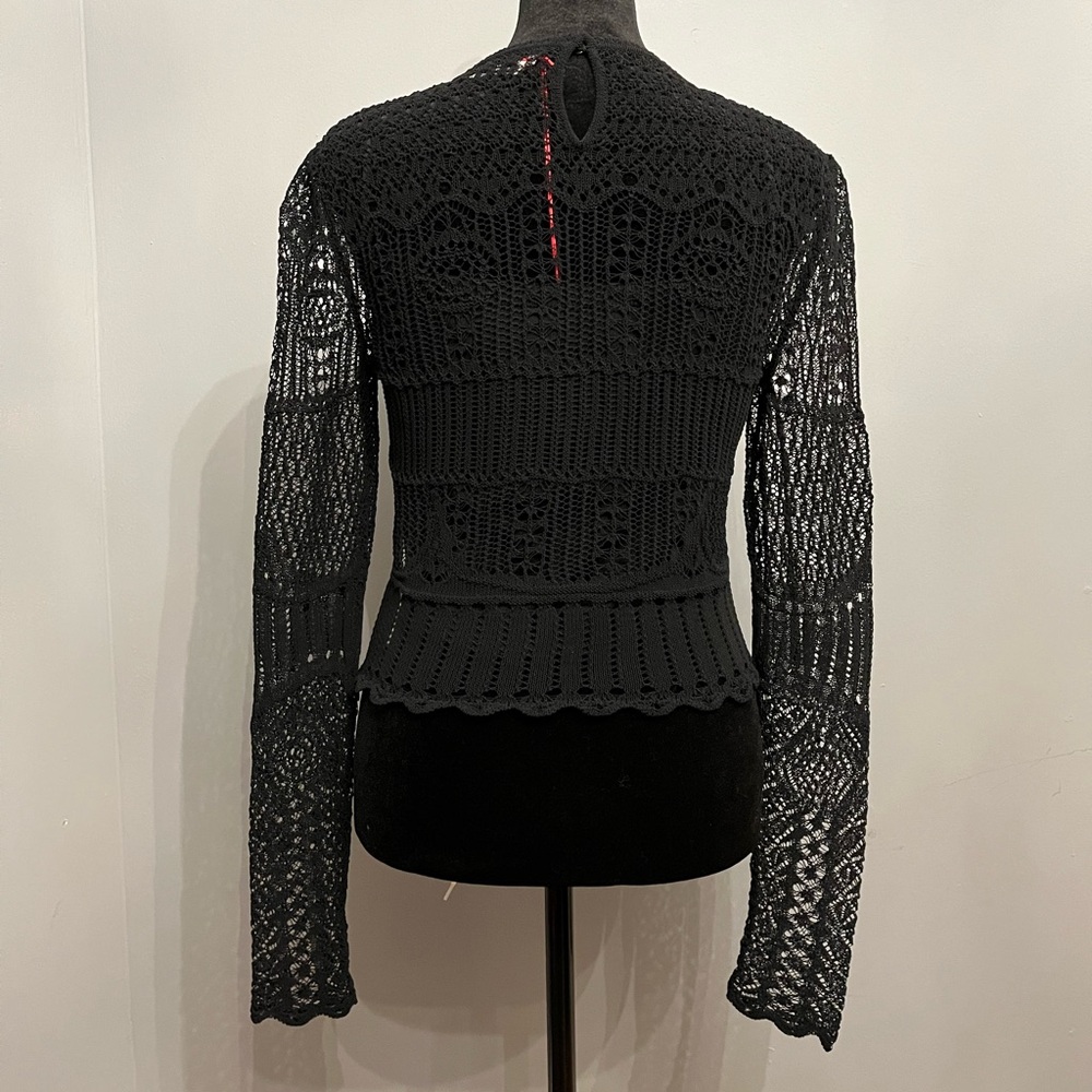 BNWT Alexander McQueen Black Patchwork Lace Top, size M - Picture 4 of 12
